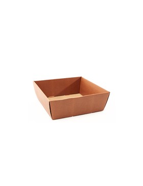 PANIER CARTON CARRÉ 25*25*9cm CARAMEL