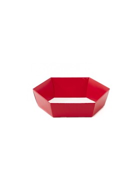 PANIER CARTON HEXAGONAL 44*37*9/13cm ROUGE