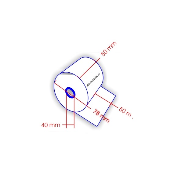 ROULEAU MACHINE THERM. la 50mm Ø78mm mand 40mm