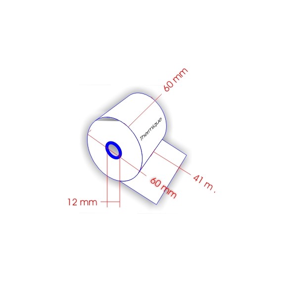 ROULEAU MACHINE THERM. la 60mm Ø60mm (44m)