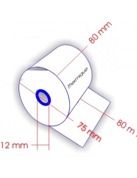 ROULEAU MACHINE THERM. la 80mm Ø75mm (73m) - 48gr