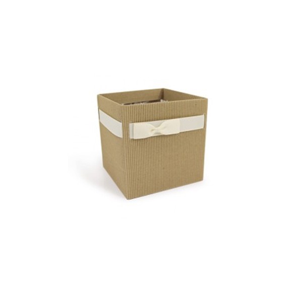BOX CARTON "NATURAL SIMPLY" 120*120*125mm + NOUD BEIGE