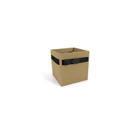 BOX CARTON "NATURAL SIMPLY" 105*105*100mm + NOUD BORDEAUX