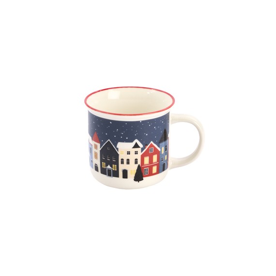 Mug 350cc - Maisons de Noël Bleues