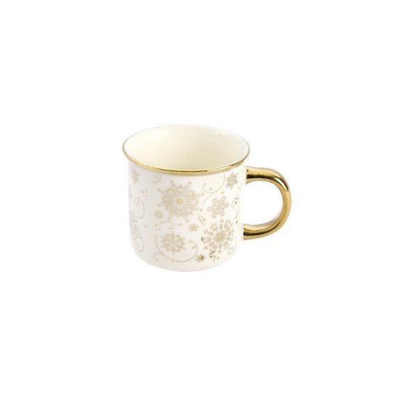 Mug 350cc - Flocon de neige Blanc & Or