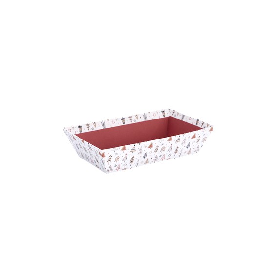 Panier Carton rect. 23*15*6cm - Sapins de Noël