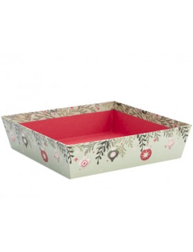 Panier Carton Carré 20*5cm - Boules de Noël