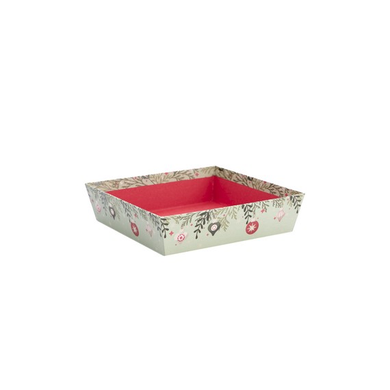 Panier Carton Carré 20*5cm - Boules de Noël