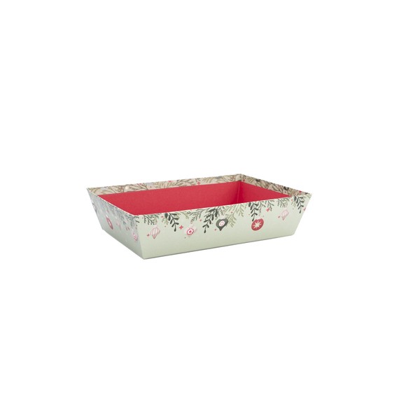 Panier Carton Rect. 32*22,5*8cm - Boules de Noël
