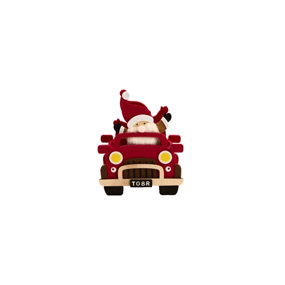 Panier Feutre - Père Noël en voiture