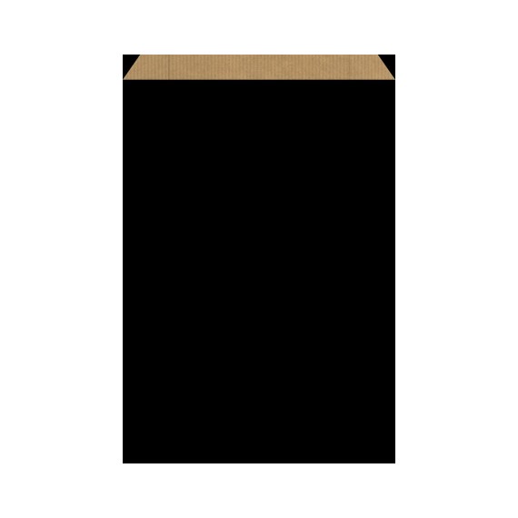 Pochette cadeau Kraft 60g/m² - 12+4,5*20cm - Noir