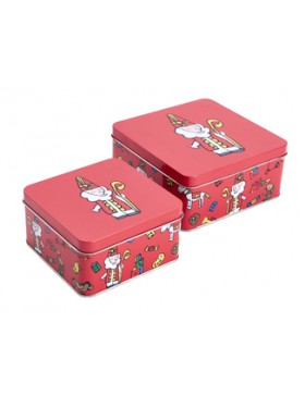Boîte Biscuits métal - 15*15*7cm - Saint Nicolas