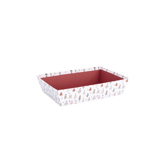 Panier Carton rect. 32*22,5*8cm - Sapins de Noël