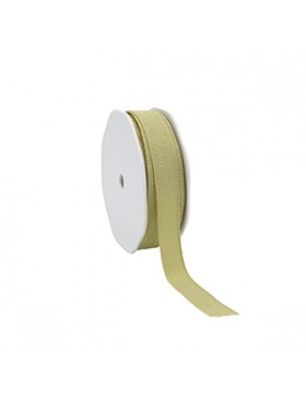 Ruban cadeau Tissé - Crème/Or - 15mm*20m