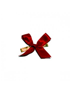 NOEUD SATIN ROUGE SUR BARETTE