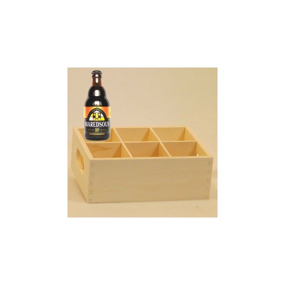 PLATEAU BOIS 6 BOUTEILLES BIERES TRAPISTES