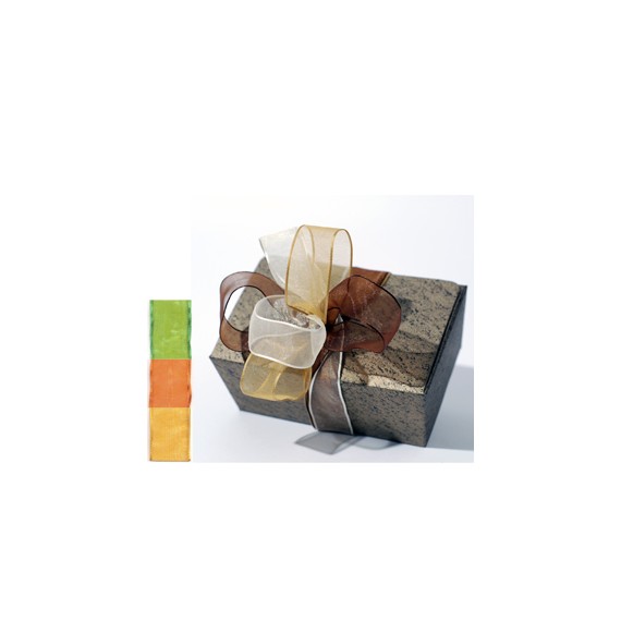 RUBAN ORGANZA TISSÉ LAITONNÉ 38mm*20m