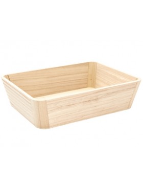Caisse rect. Bois naturel strié - 30*22,5*8cm