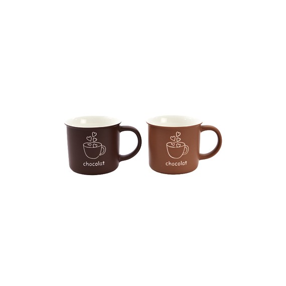 Mug 350cc - Love Chocolate - Brun foncé & clair asorti