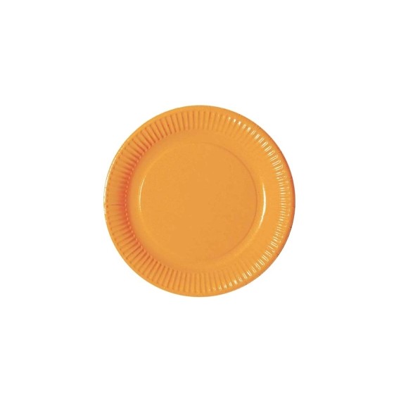 ASSIETTE CARTON + PE Ø23cm MANDARINE