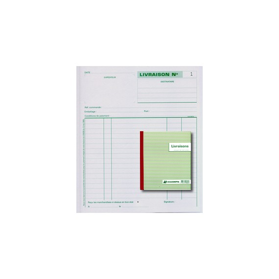 CARNET DE LIVRAISON EXACOMPTA 13161 3 COPIES 21*18cm