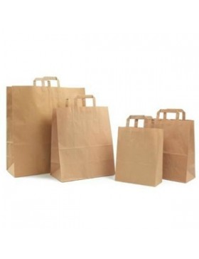 SAC KRAFT ANSE PLATE 26+17*25cm - 70g/m² BRUN