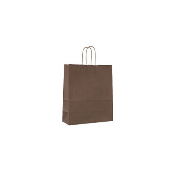 SAC KRAFT ANSE TORSADÉE 18*8*22cm 90g/m² BRUN
