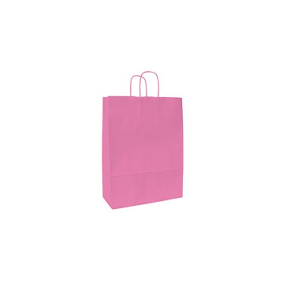 SAC KRAFT ANSE TORSADÉE 23*12*30cm 90g/m² PINK