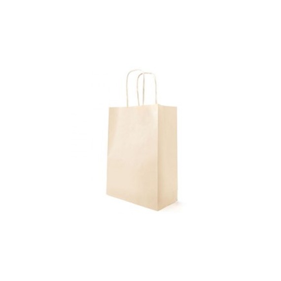 SAC KRAFT ANSE TORSADÉE 18*8*22cm 90g/m² CREAM