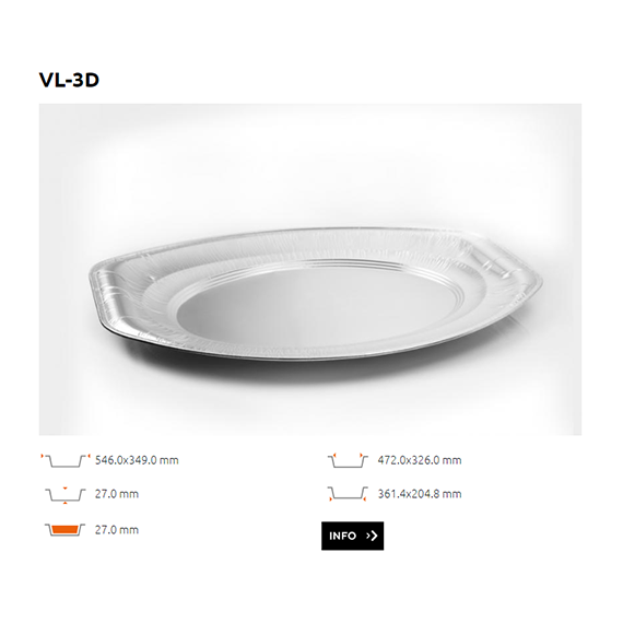 Plateau Alu bord roulé - VL-3D - 2285CC