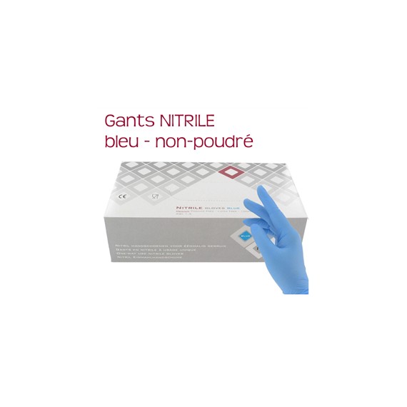 GANT NITRIL BLEU NON POUDRÉ - SMALL