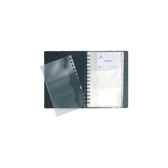 PORTE CARTES VISITE AVEC INT AMOVIBLES +20 POCHETTES PP COUV NR+ ELA