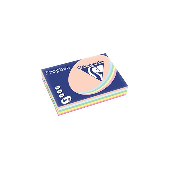 PAPIER A4 CLAIREFONTAINE TROPHÉE 80g/m² ASS PASTEL