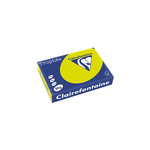 PAPIER A4 CLAIREFONTAINE TROPHÉE 80g/m² VERT FLUO
