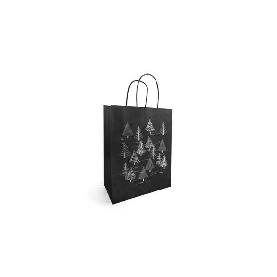 Sac kraft anses torsadées 19*8*21cm 90g/m² 'Isidore Black'