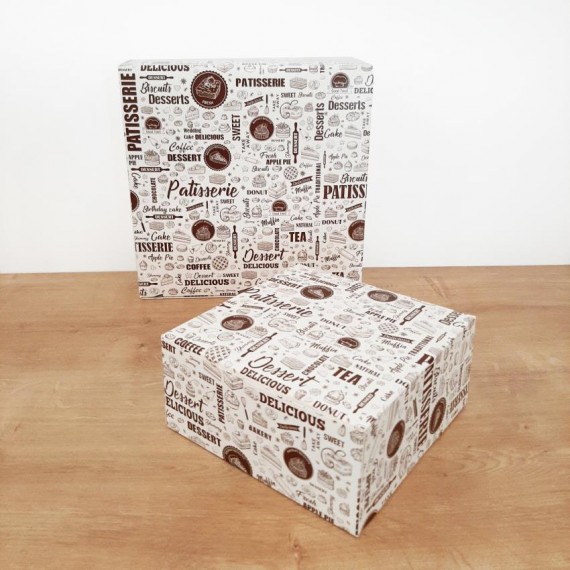 Boite à tarte 23*23*5cm 'Gourmandise'