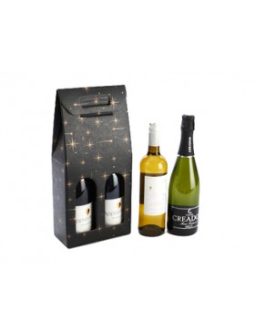 Boite Portable 2btls - Noir & étoiles dorées