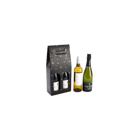 Boite Portable 2btls - Noir & étoiles dorées