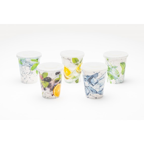 Gobelet Carton 300cc 'Cold Drinks' - Ø90mm - 5 dessins assortis