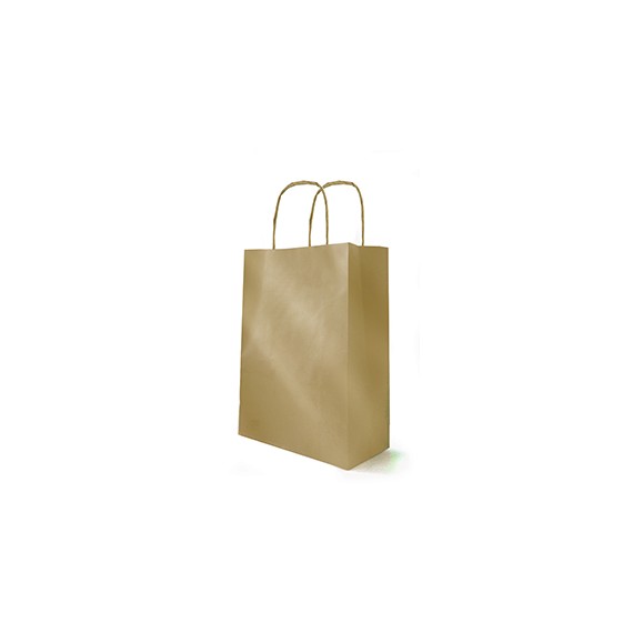 SAC KRAFT ANSE TORSADÉE 23*12*30cm 90g/m² OR