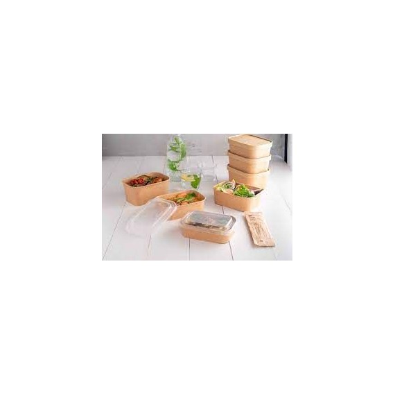 Couvercle RPET pour ravier rectangulaire Kraft 500,750,1000ml