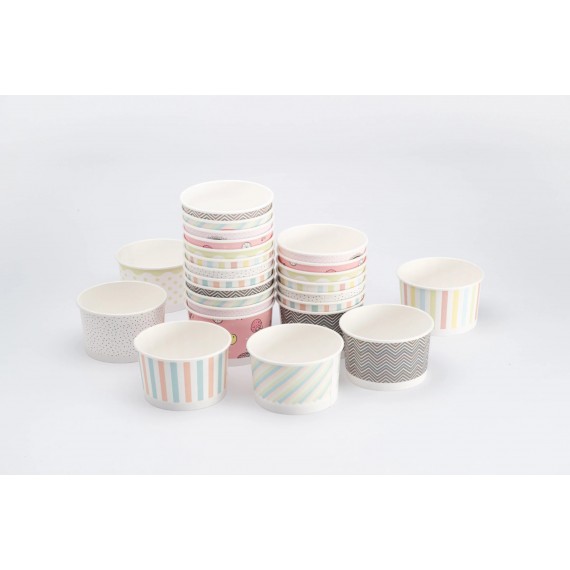 Pot à glace Carton - Ø93mm - 245cc - Mix Pastel