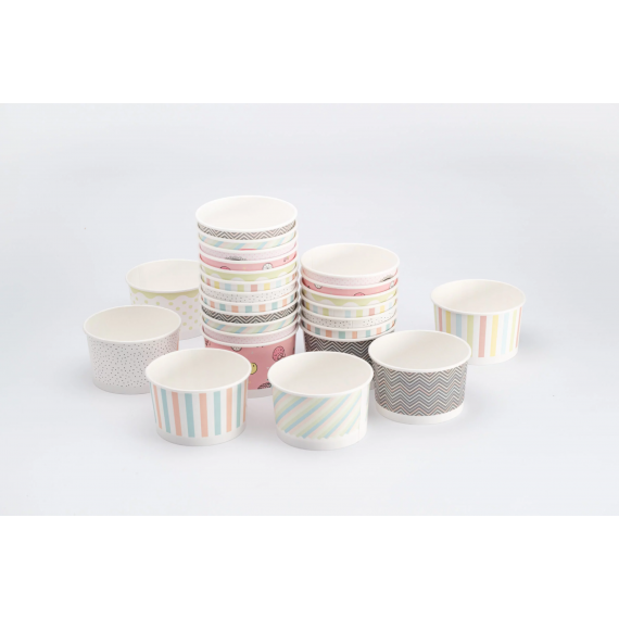 Pot à glace Carton - Ø85mm - 160cc - Mix Pastel