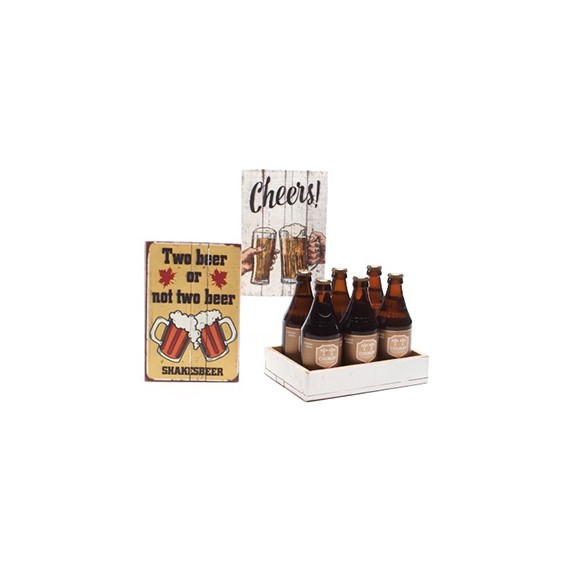 PLATEAU RECT 24*16*5cm BOIS MESSAGE RETRO