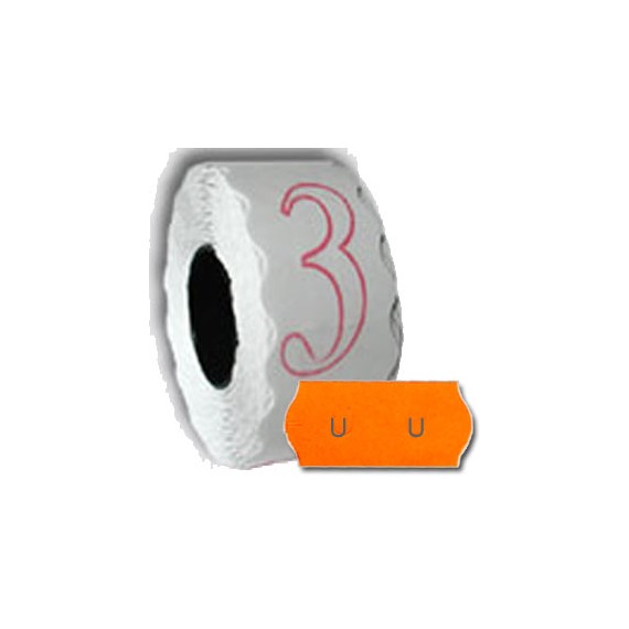ETIQUETTE COLLANTE 26*12mm GOM2 FLUO ORANGE