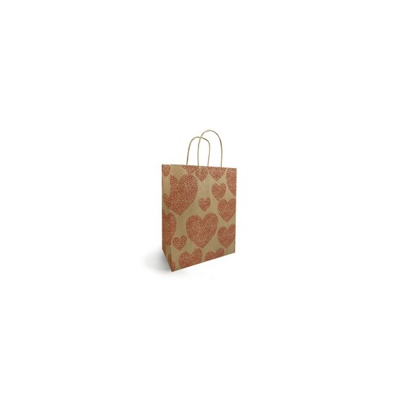 SAC KRAFT ANSES TORSADÉES 19*8*21cm 90g/m² 'PALPITANT'
