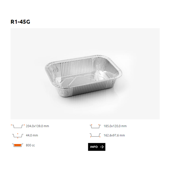 Ravier Alu bord roulé - R1-45G - 800CC