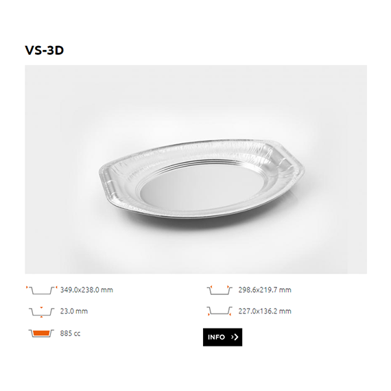 Plateau Alu bord roulé - VS-3D - 885CC