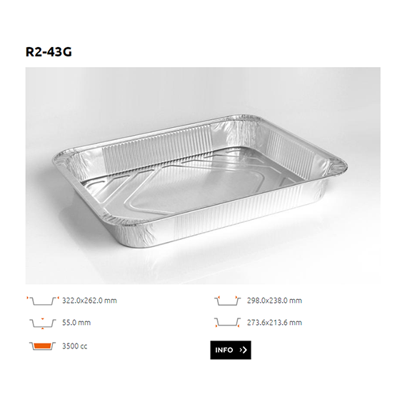 Ravier Alu bord roulé - R2-43G - 1/2GN - 3500CC