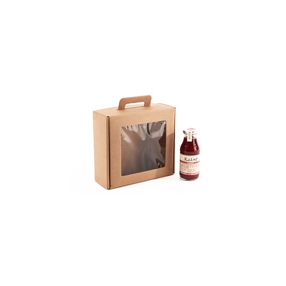 Valisette kraft - 23*8,5*20cm - avec fenêtre